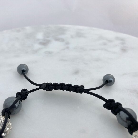 Semi-precious Stone and Cord Bracelets - Black, Grey & White - Picture 7 of 8